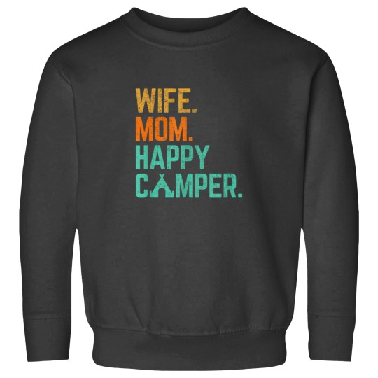 Discover Wife Mom Happy Camper Cute Funny Matching Family Sweatshirts