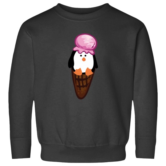 Discover Penguin strawberry ice cream waffle Fitted Sweatshirts