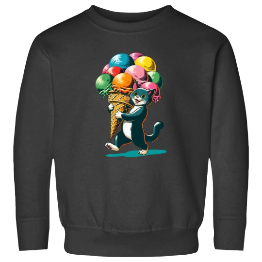 Discover A cat with a large, colorful ice cream Sweatshirts
