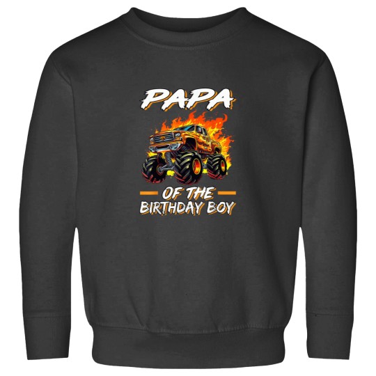 Discover PAPA of the Birthday Boy Monster Truck Birthday F Sweatshirts