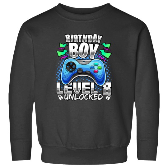 Discover Level 8 Unlocked Video Game 8th Birthday Gamer Gift Boys Sweatshirts
