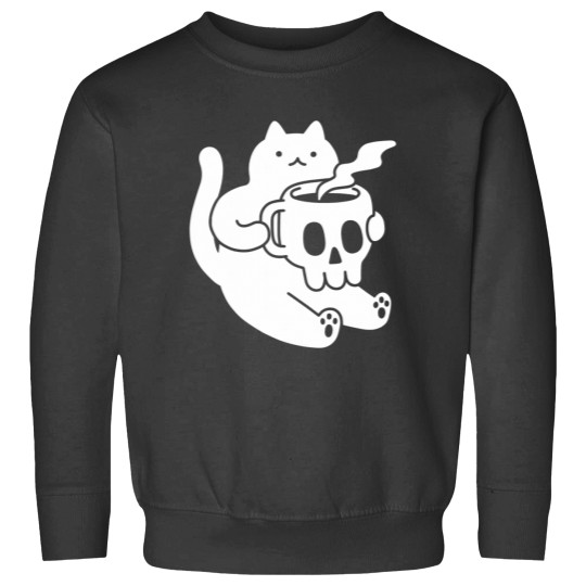 Discover Cat and Skull Mug Classic Sweatshirts