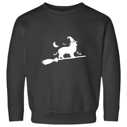 Discover Halloween Border Collie Dog Riding Witch Broom Sweatshirts