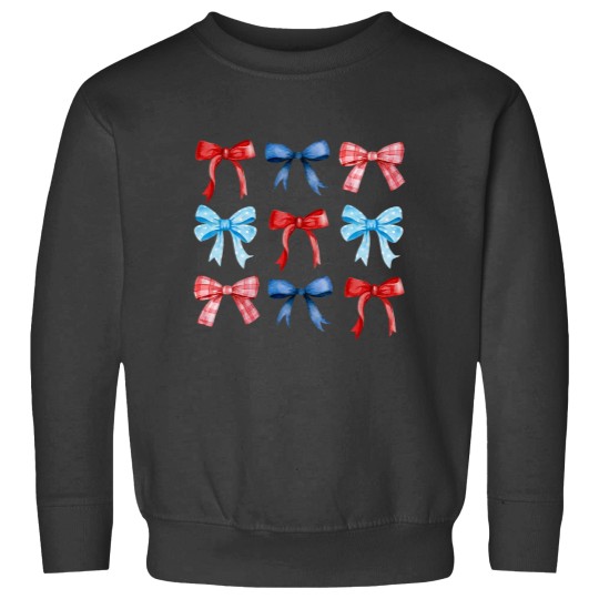 Discover Red And Blue Coquette Bow 4th of July Women Girls ic Sweatshirts
