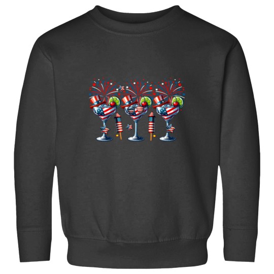 Discover Three Glasses Of Cocktail Funny Drinker Patriotic 4th July Sweatshirts