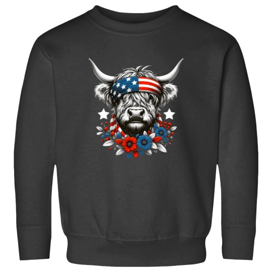 Discover Highland Cow 4th Of July American Flag Independence Day Sweatshirts