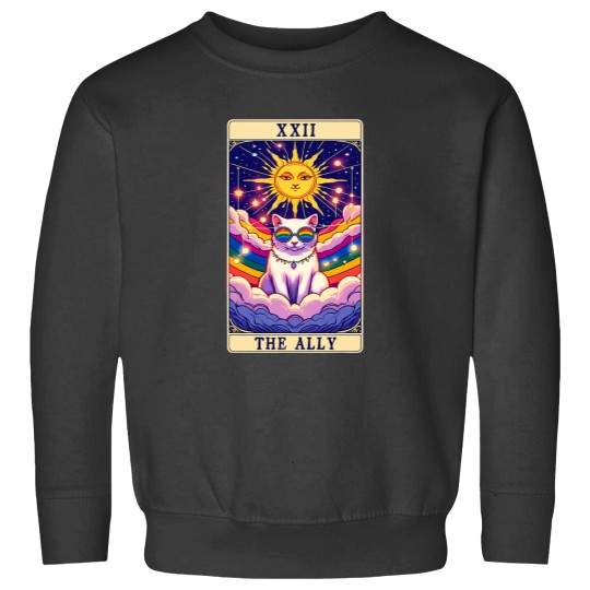 Discover Ally Cat Tarot Card Pride Sunglasses Les Gay LGBTQ Women Men Sweatshirts