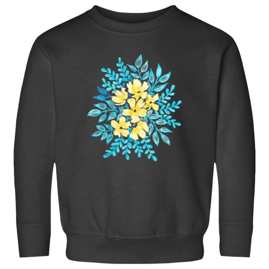 Discover Yellow Blue Wildflower Bunch Classic Sweatshirts