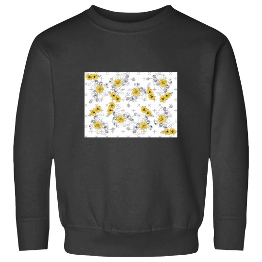 Discover minimalistic yellow floral pattern Classic Sweatshirts