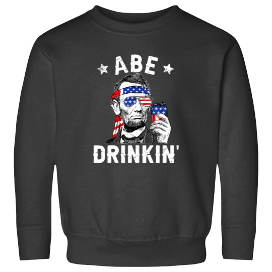 Discover 4th of July Abe Drinking Merica Abraham Lincoln Beer Lover Sweatshirts