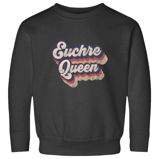 Discover Vintage Euchre Queen Sweatshirt for Card Game Enthusiasts