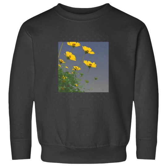 Discover Vibrant Yellow Flowers in a Sea of Green Gift Classic Sweatshirts