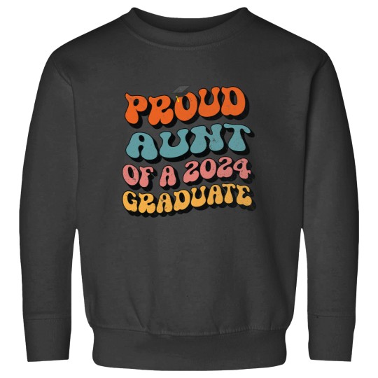 Discover Proud Aunt of a 2024 Graduate Groovy Senior Graduation 24 Sweatshirts