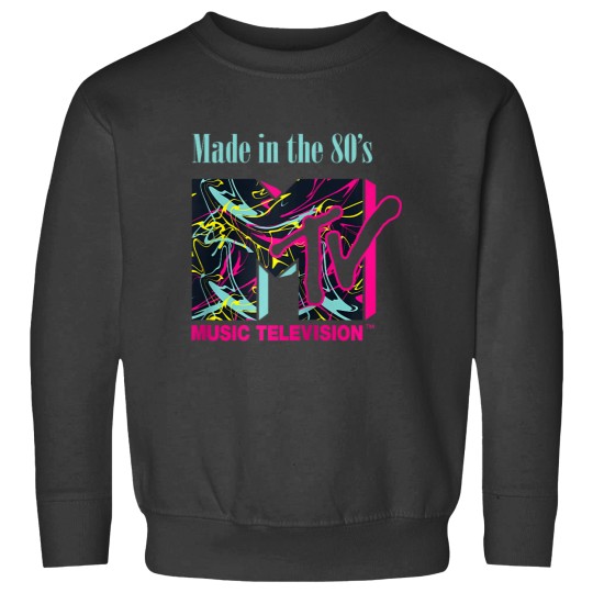 Discover Mademark x MTVs The  MTVs Logo with abstract funky new Wave Lines Raglan Baseball Tee Sweatshirts