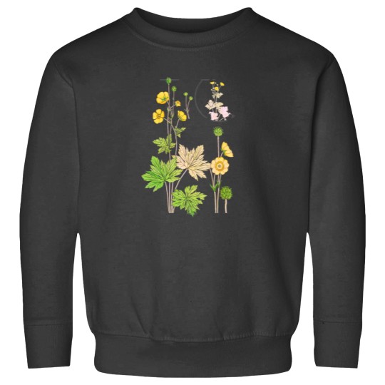 Discover Vintages Yellow Flowers and Leaves Classic Sweatshirts