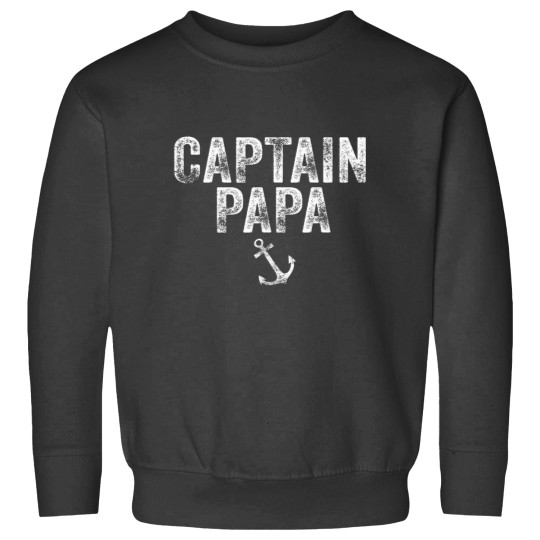 Discover Captain Papa Pontoon Lake Sailor Fishing Boating Boat Funny Sweatshirts