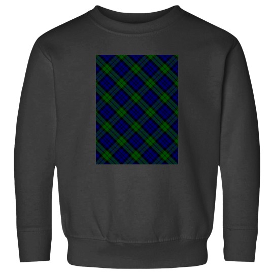 Discover Black Watch Blue, Green, and Black TartanDiagonal Plaid Graphic Sweatshirts