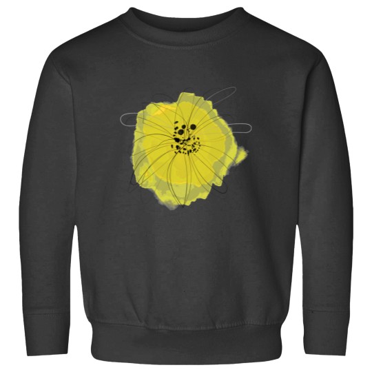 Discover Sunny Yellow Flower Abstract Art Pattern Classic Sweatshirts