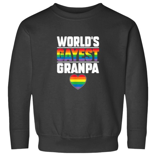 Discover Worlds Gayest Grandpa Funny Gay Pride LGBT Grand Sweatshirts