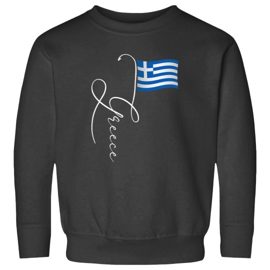 Discover Greece Signature Flag Pole Elegant Patriotic Greek Flag Sweatshirts