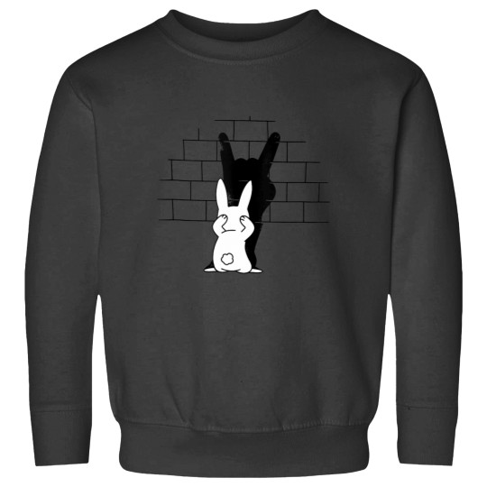 Discover Rabbit Hand Shadow Art Shirt Funny Rock and Roll Bunny Sweatshirts