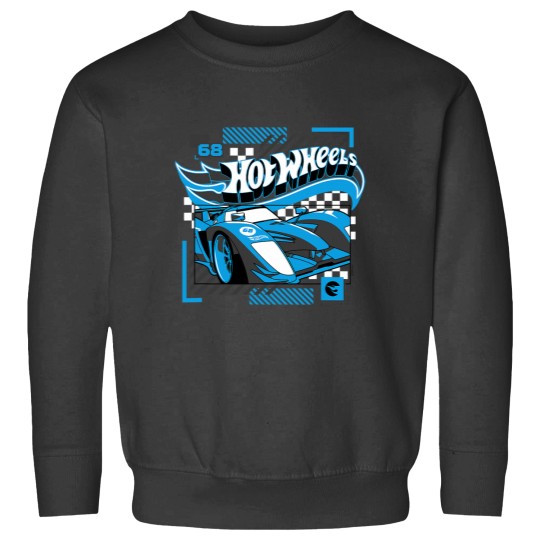 Discover Hot Wheelsss Blue Geometric Race Car Sweatshirts