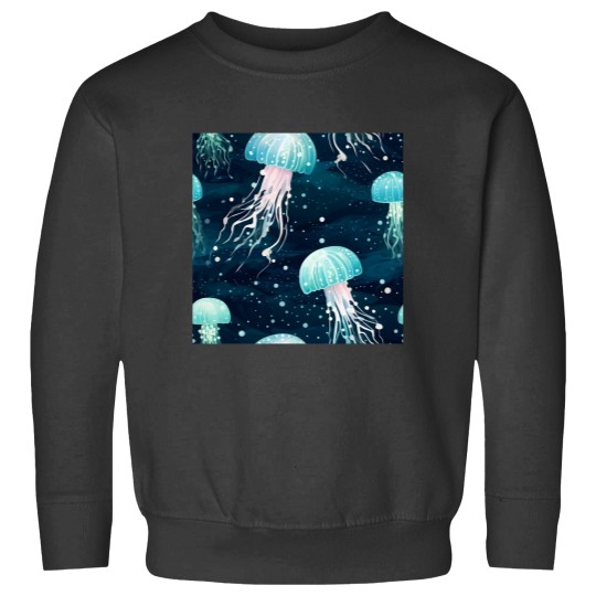 Discover Watercolor Jellyfish Seamless Patterns Sweatshirts
