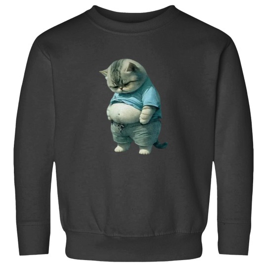 Discover Cute Big Belly Cat Themed Funny Sweatshirt