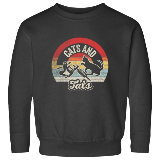 Discover Vintages Cats And Tats Cat Tattoo Lover Cats Tats Sweatshirts