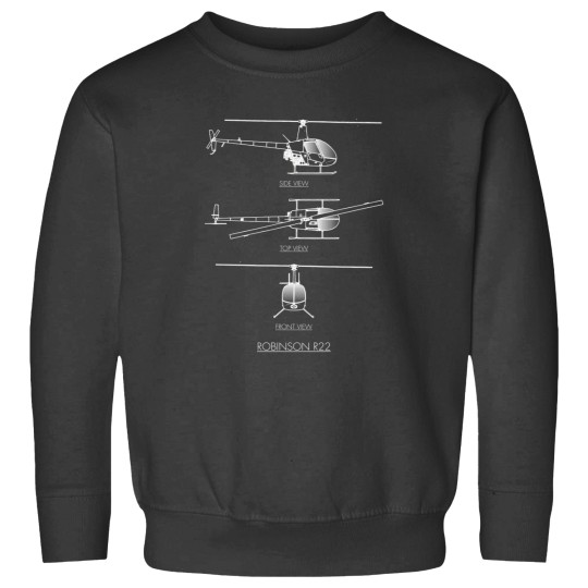 Discover Helicopter Blueprint - Robinson R22 Sweatshirts