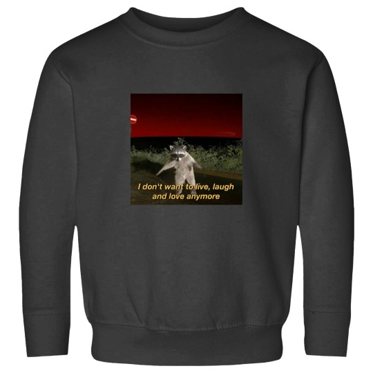 Discover Racoon memes I don't want to live - laugh and loves anymore Sweatshirts