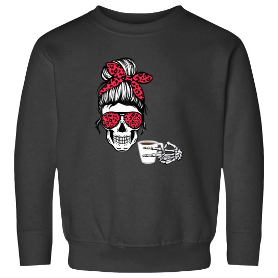 Discover messy bun halloween apparel coffee lover Sweatshirts