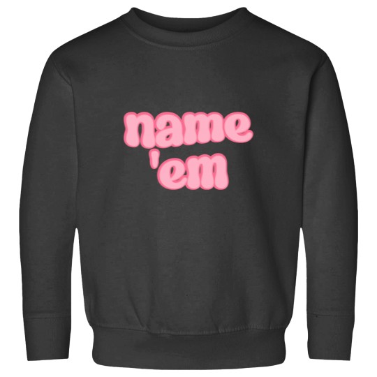 Discover Real Housewives Collection Name Em Pink Bubbly Font Design Inspired by Sutton Stracke on RHO Sweatshirts