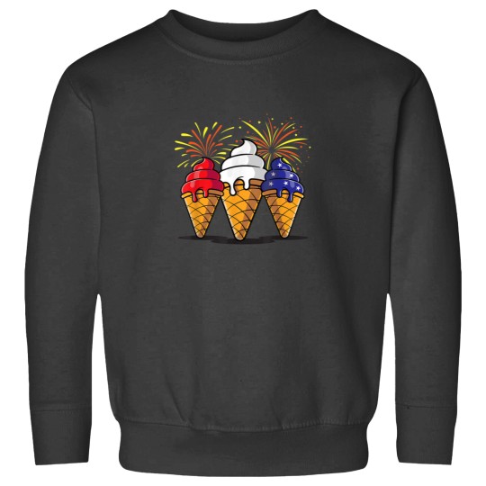 Discover 4th of July Patriotic Ice Cream Cones Memorial D Sweatshirts