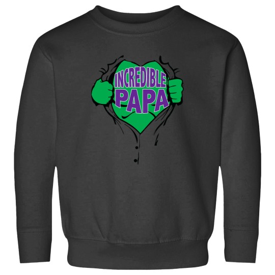 Discover Incredible Papa Superhero Open Chest Greens Man Sweatshirts