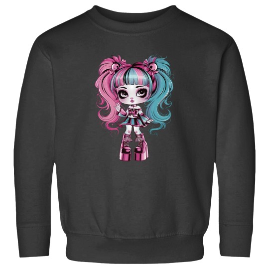 Discover Pink and Blue Hair Anime Girl Wearing Platform Shoes Sweatshirts