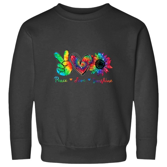 Discover Peace Love Sunshine Sunflower Hippie Tie Dye Sweatshirts