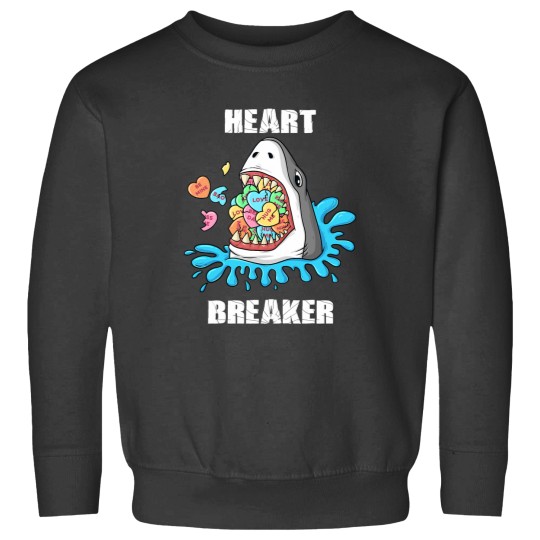 Discover Valentines Day Shark Heart Breaker Funny Boys Kids Sweatshirts