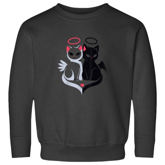 Discover Angel And Demon Cats Love Valentine 39 S Day Whi Sweatshirts