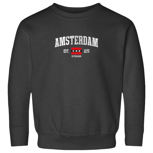 Discover Amsterdam Flag Est 1275 Netherlands Souvenir Ret Sweatshirts