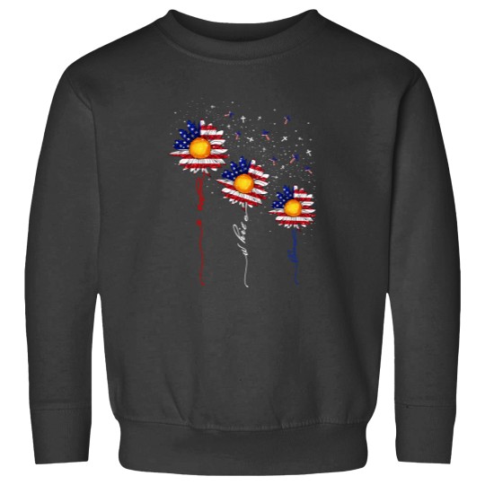 Discover christian cross red white blessed sunflower 4th of july Sweatshirts