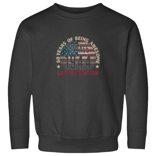 Discover 80th Birthday Gift men  born 1944 turning 80 Yea Sweatshirts