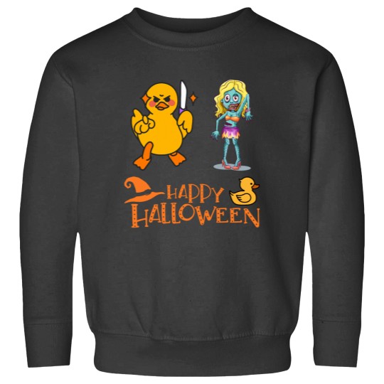 Discover Killer Rubber Duck fighting Zombie Girl Sweatshirts