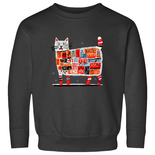 Discover abstract mosaic cat design Sweatshirts
