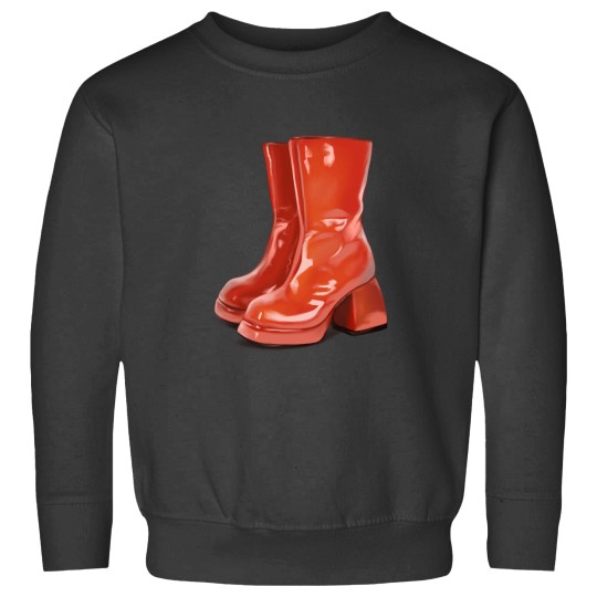 Discover Shiny Red Boots Sweatshirts