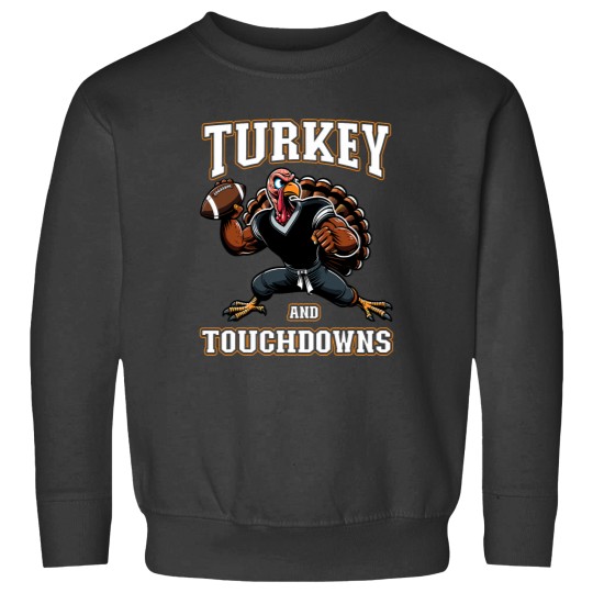 Discover Thanksgiving Design for Boys Turkey and Touchdowns Youth Men Sweatshirts