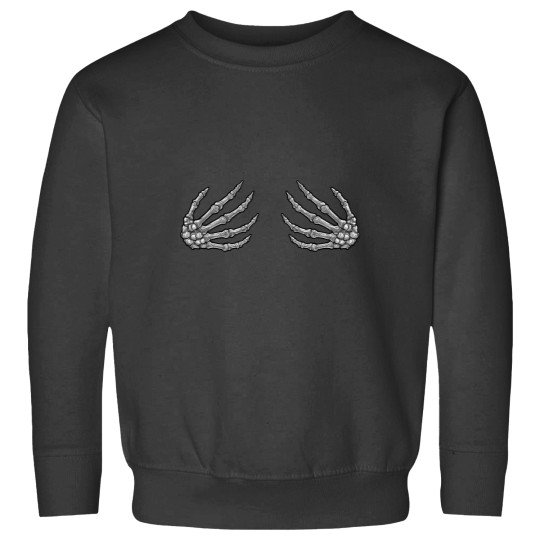 Discover skeletonss Hands Women Spooky Halloween Rock Band Concerts Sweatshirts