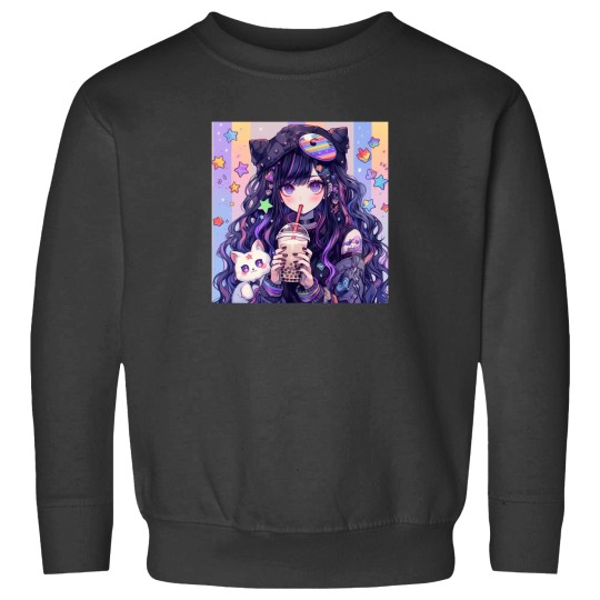 Discover Kawaii Bubble Tea Pastel Goth Anime Girl Sweatshirts