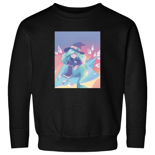 Discover Mermaid Ice Witch Flying At Sunset On Her Skate Familiar 1 Sweatshirts