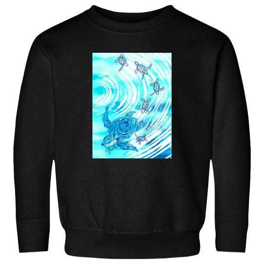 Discover Hawaiian - Polynesian Watercolor Ohana Honu(1) Sweatshirts